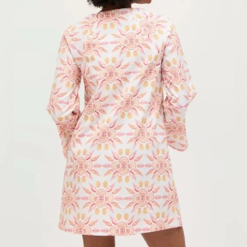 Hill House The Artemis Dress In Orange Shell Mosaic Cotton